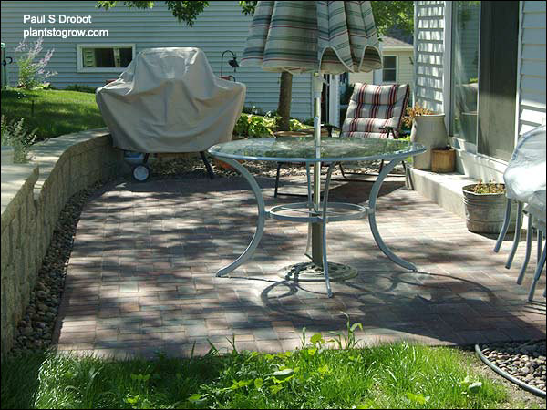 A view of the finished patio.