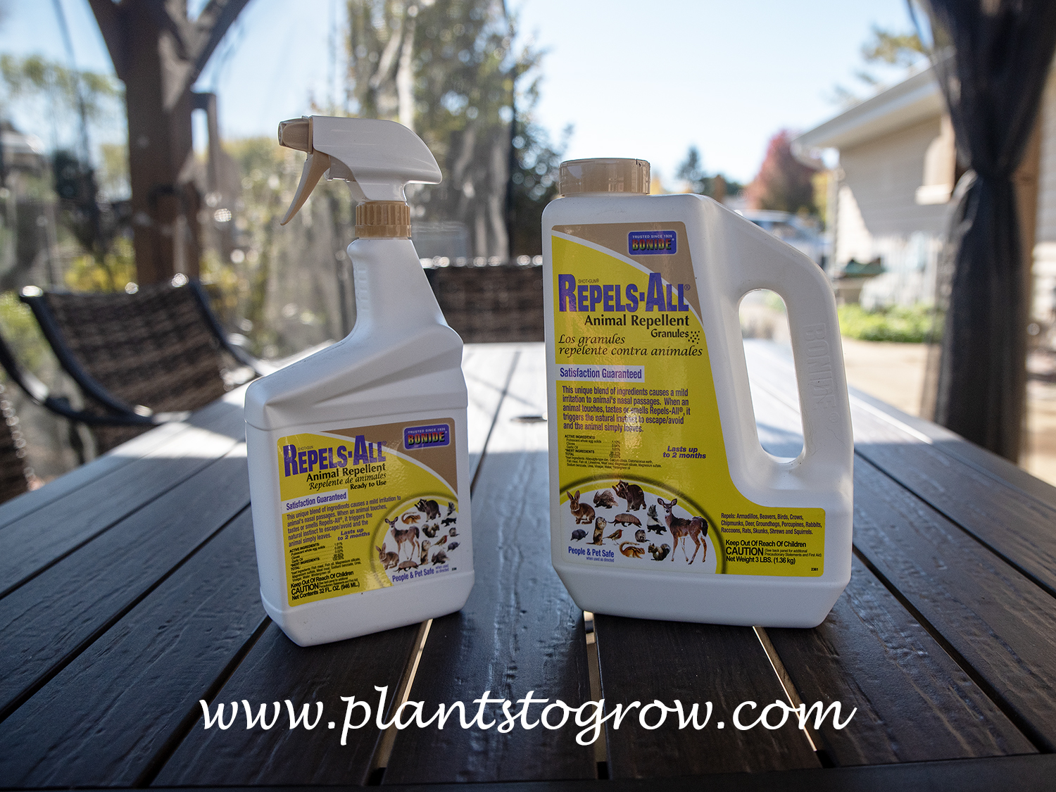 A spray and granular repellent.